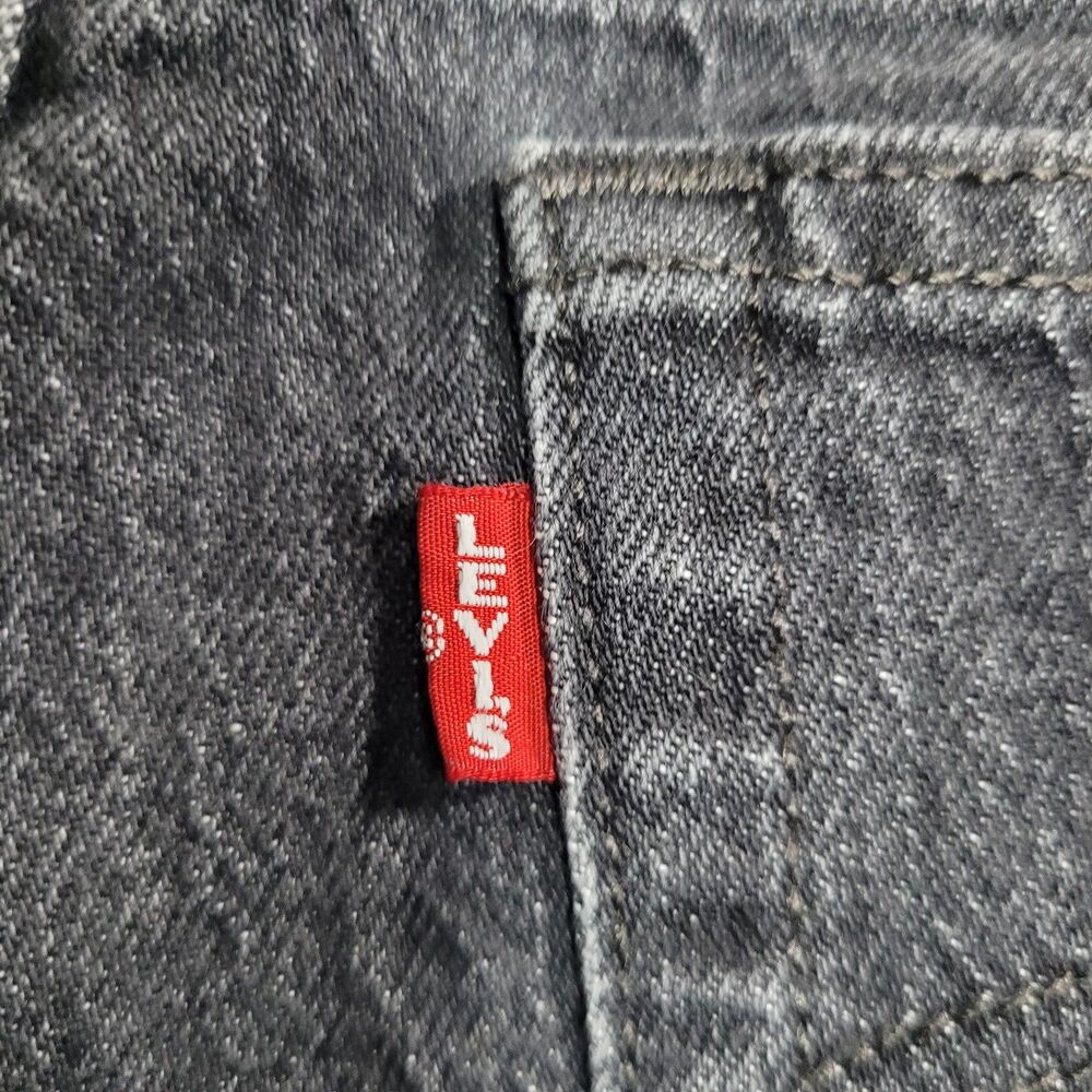 Levi's 501 S Skinny Jeans Mens 26x30 Gray Dark Wash Button Fly Denim Big E - Picture 11 of 14
